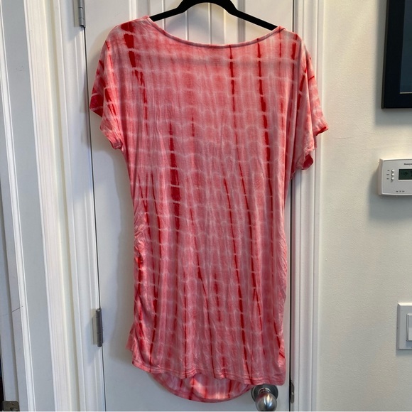 Simple Suzanne Betro Size XL Pink Tie Dye Slouch Neck Short Dolman Sleeves - Picture 3 of 4